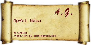 Apfel Géza névjegykártya